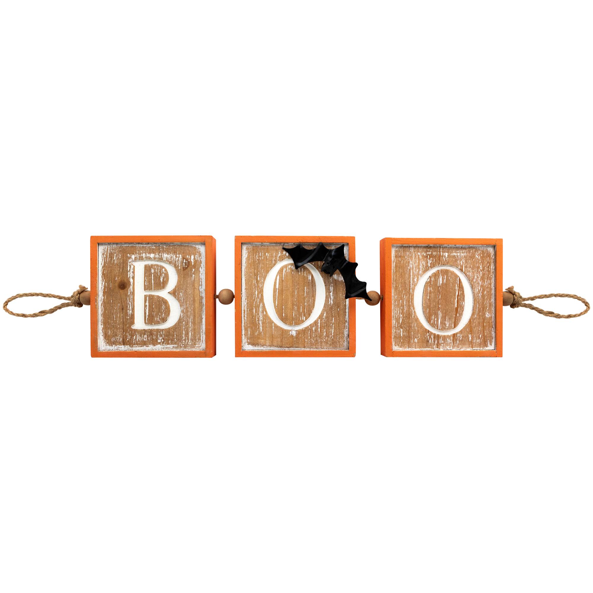 27.5" Distressed BOO Halloween Decorative Hanging Banner